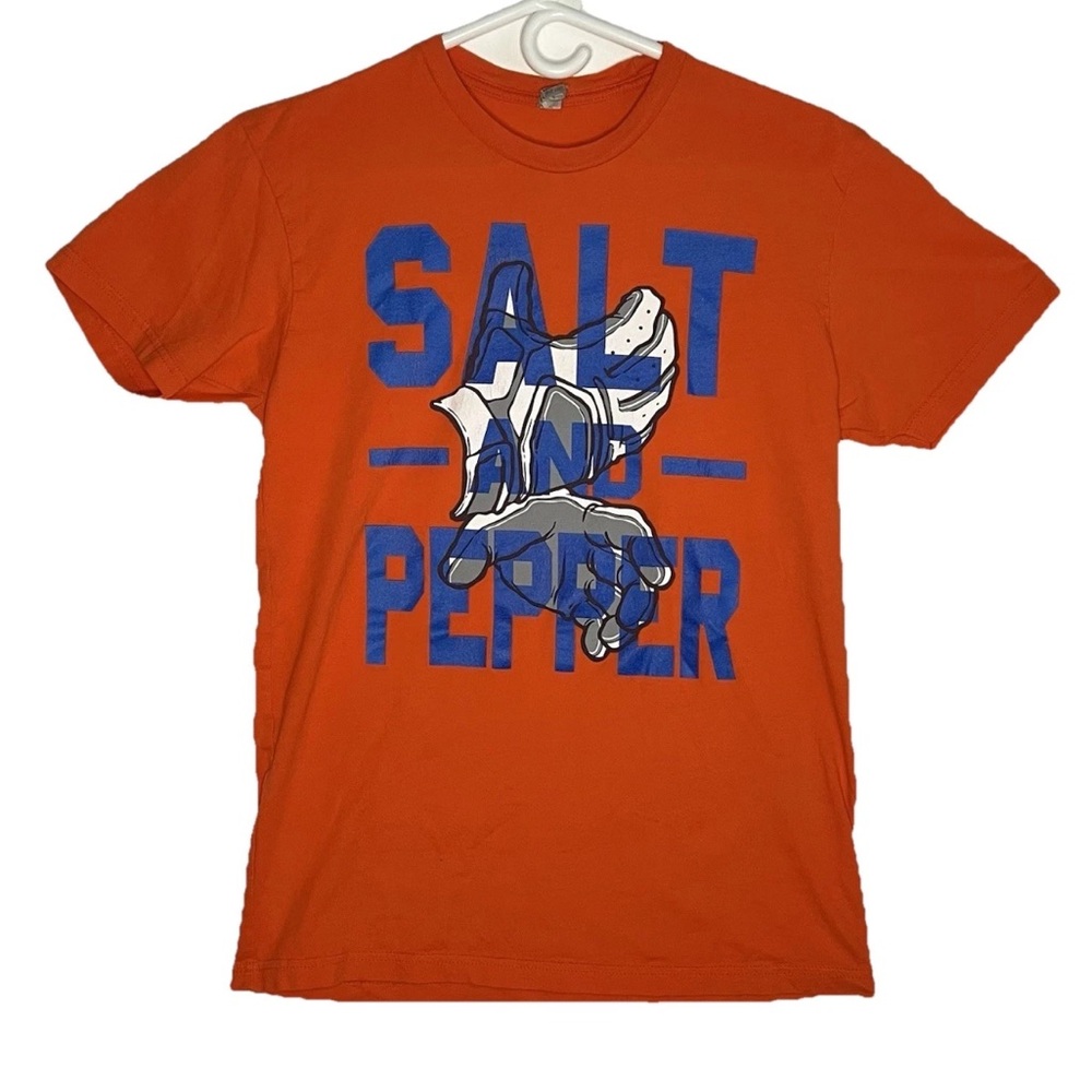 Mens NY Mets T-Shirt Salt And Pepper Size Small Orange Next Level